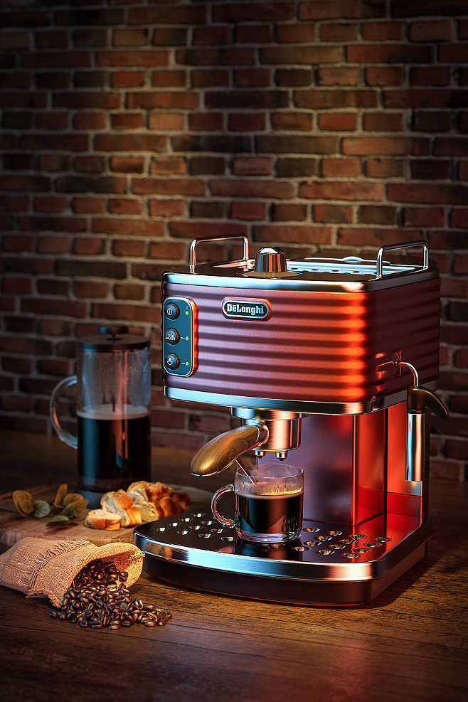 C4D咖啡機(jī)場景OC渲染-阿波_阿波C4.